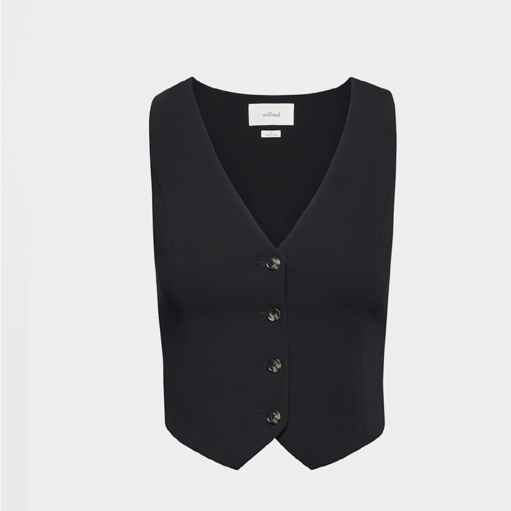 Wilfred Placino Midnight Black Tailored Vest
